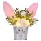Easter Table Decorations Artificial Flower with Bunny Ear, Lighted Desk Decor Bunny Flowers, Easter Tabletop Decorations for Home Table Mantle Office Spring Party